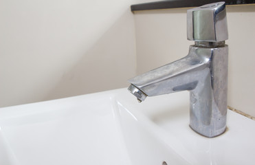 Water drop from faucet