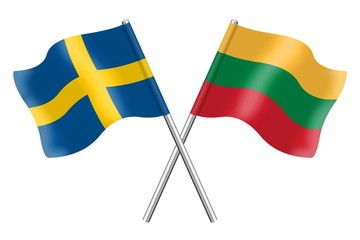Flags: Sweden and Lithuania