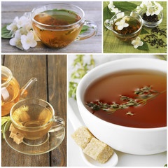 Collage of tasty tea