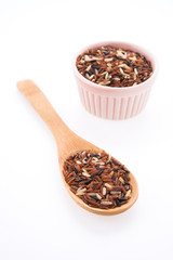Rice brown isolated on white background