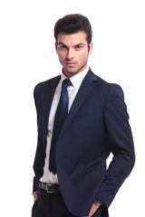 handsome business man looking at you