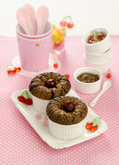 chocolate cake with cherries