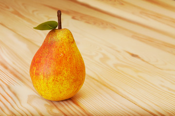 Yellow pears closeup .