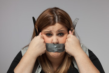 Image result for duct tape mouth obese