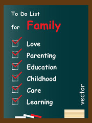 Vector conceptual to do list on blackboard