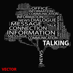 Vector conceptual tree word cloud