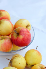 Red apples fresh in white background