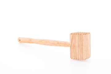 Meat wood hammer isolated on white background