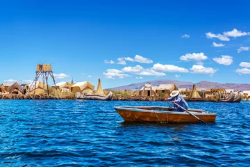 Foto op Canvas Rowboat on Lake Titicaca © jkraft5