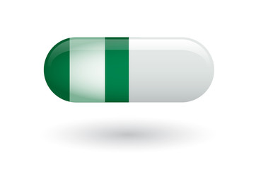 Pill with a flag of Nigeria