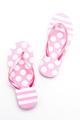 Flip flop fashion plastic shoes isolated on white background