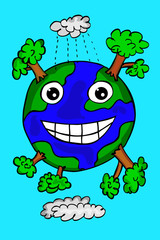 doodle happy earth