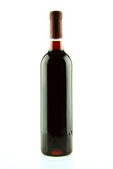 Bottle of red wine isolated
