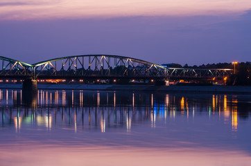 Pilsudski Bridge (1934) over Vistula river in Torun, Poland