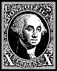 Black Washington 10 Cent Stamp