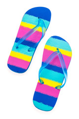 Flip flop fashion plastic shoes isolated on white background