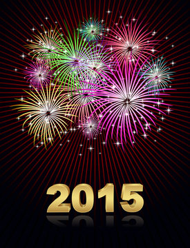 new year fireworks 2015 holiday background