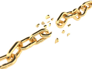 Golden broken chain