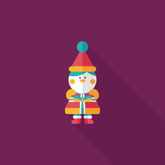 Christmas boy flat icon with long shadow,eps10