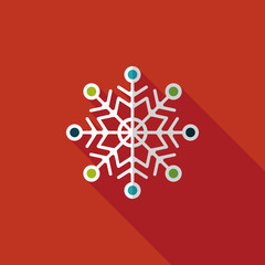 Snowflake flat icon with long shadow,eps10