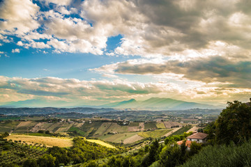 Naklejka premium evening on the hills of Italy