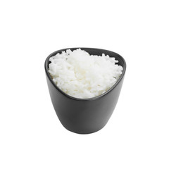 Rice in a bowl isolated on white background