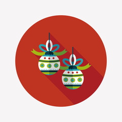 Christmas ball flat icon with long shadow,eps10