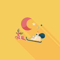 Santa Claus flat icon with long shadow, eps10