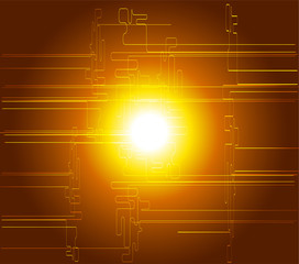 Brown yellow technology background