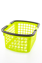 Fototapeta premium Shopping plastic basket isolated on white background