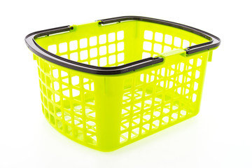 Shopping plastic basket isolated on white background
