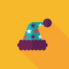 Christmas hat flat icon with long shadow, eps10