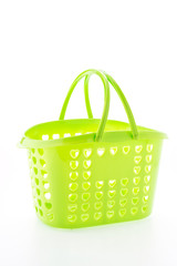 Shopping plastic basket isolated on white background