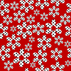 Fototapeta na wymiar Seamless pattern with dotted flowers