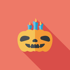 pumpkin flat icon with long shadow,eps10