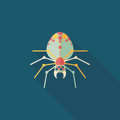Spider flat icon with long shadow,eps10