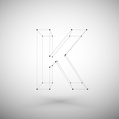 Three dimensional mesh stylish alphabet letter sign isolated on