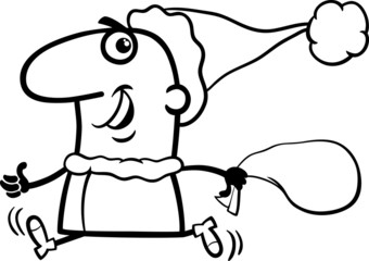 running santa claus coloring page
