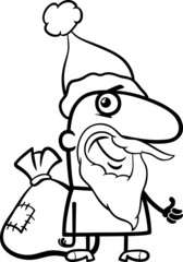 santa with sack coloring page