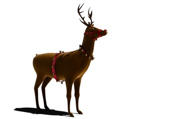 Digital santas reindeer with bells