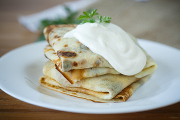 Pancakes with meat