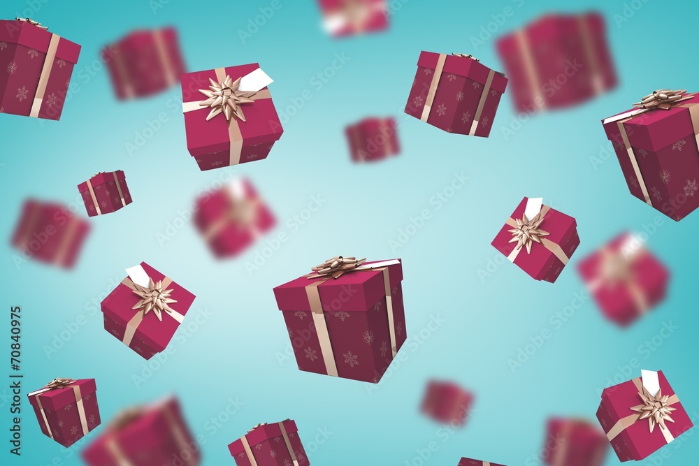 Poster composite image of red presents