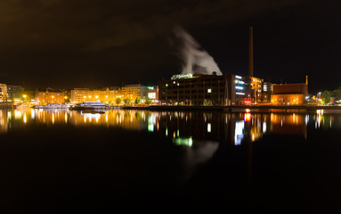 Fototapeta na wymiar Night city. Tampere, Finland.
