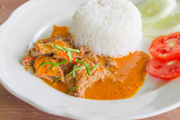 Rice with fried chili meat