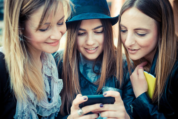 Fototapeta premium three beautiful friends authentic