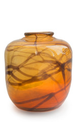 Orange glass vase