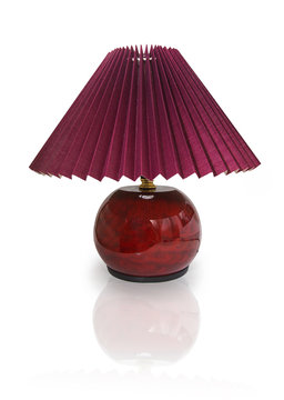 Red Table Lamp With Shade