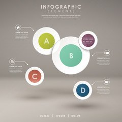 modern abstract paper pie chart infographic