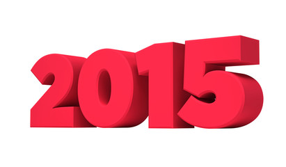 Red 2015 new year isolated on a white background