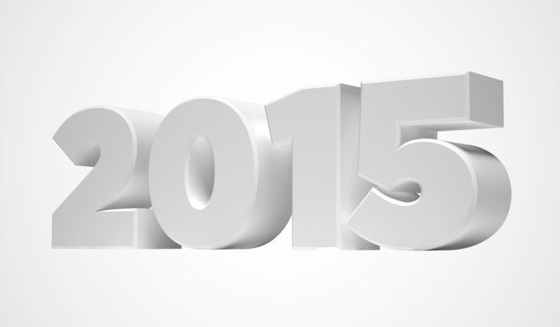 New Year 2015 isolated on a white background